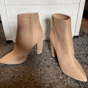 Tan suede booties size 6
